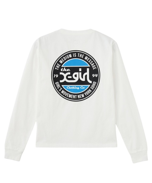 X-girl（エックスガール）の「ROUNDEL LOGO L/S TEE（Tシャツ/カットソー・レディース・ホワイト/ブラック・S/M/L）」の11枚目の写真