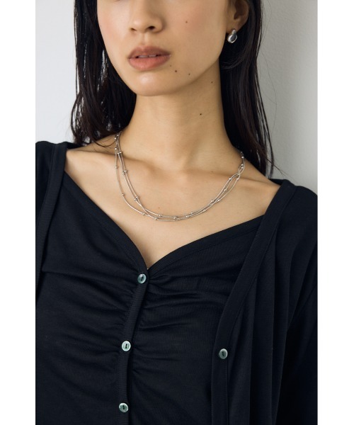 AZUL by moussy(アズールバイマウジー)の「ドットチェーン3連ネックレス(ネックレス・レディース・シルバー/ゴールド・FREE)」の3枚目の写真