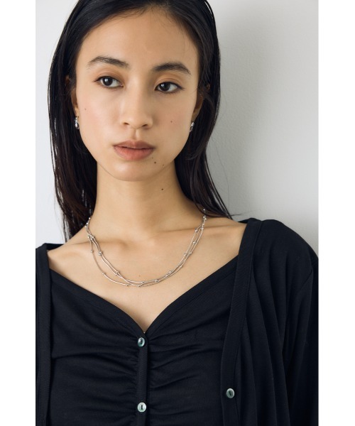 AZUL by moussy(アズールバイマウジー)の「ドットチェーン3連ネックレス(ネックレス・レディース・シルバー/ゴールド・FREE)」の4枚目の写真