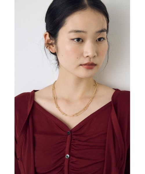 AZUL by moussy(アズールバイマウジー)の「ドットチェーン3連ネックレス(ネックレス・レディース・シルバー/ゴールド・FREE)」の9枚目の写真