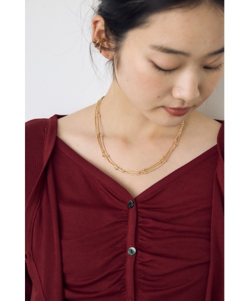 AZUL by moussy(アズールバイマウジー)の「ドットチェーン3連ネックレス(ネックレス・レディース・シルバー/ゴールド・FREE)」の10枚目の写真