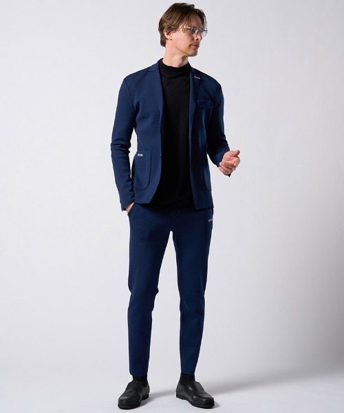 wjk（ダヴルジェイケイ）の「mj11797-function knit jacket(jacquard check) ニットジャケット(207 mw08j)（テーラードジャケット・メンズ・ブラック系その他/ネイビー系・L/M/S/XL）」の8枚目の写真