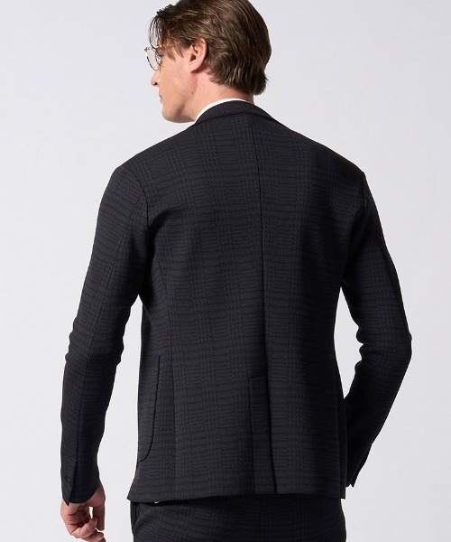 wjk（ダヴルジェイケイ）の「mj11797-function knit jacket(jacquard check) ニットジャケット(207 mw08j)（テーラードジャケット・メンズ・ブラック系その他/ネイビー系・L/M/S/XL）」の12枚目の写真