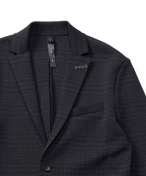 wjk（ダヴルジェイケイ）の「mj11797-function knit jacket(jacquard check) ニットジャケット(207 mw08j)（テーラードジャケット・メンズ・ブラック系その他/ネイビー系・L/M/S/XL）」の18枚目の写真