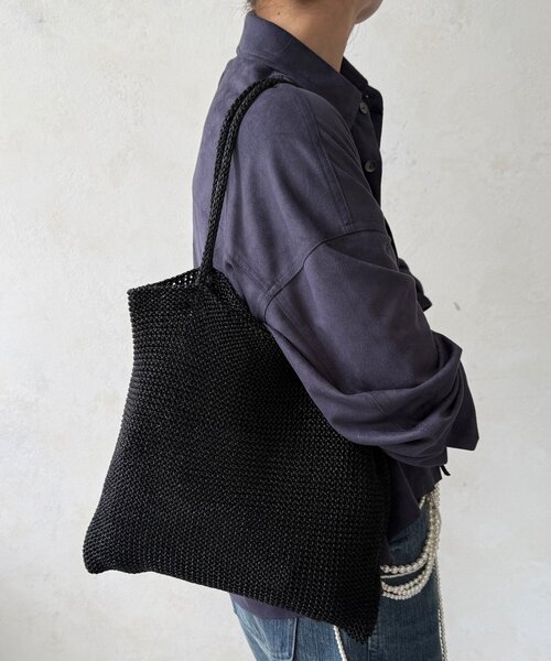 DouDou(ドゥドゥ)の「【WEB限定】ラメ糸編みトートバッグ(トートバッグ・レディース・シルバー系その他2/ブラック/シルバー・FREE)」の14枚目の写真