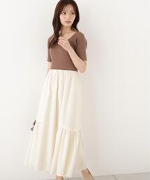 PROPORTION BODY DRESSING | <E>タックスカートドッキングワンピース / 1216240905(ワンピース)
