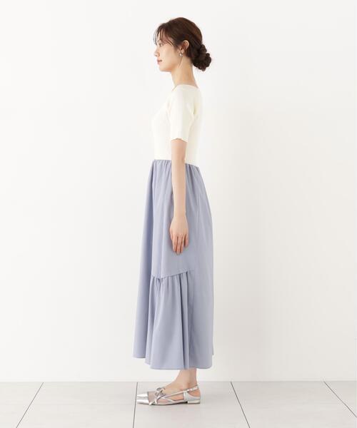 PROPORTION BODY DRESSING(プロポーションボディドレッシング)の「<E>タックスカートドッキングワンピース / 1216240905(ワンピース・レディース・ホワイト系その他/ブラウン・MEDIUM/P/S)」の8枚目の写真