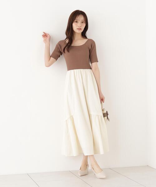 PROPORTION BODY DRESSING(プロポーションボディドレッシング)の「<E>タックスカートドッキングワンピース / 1216240905(ワンピース・レディース・ホワイト系その他/ブラウン・MEDIUM/P/S)」の21枚目の写真