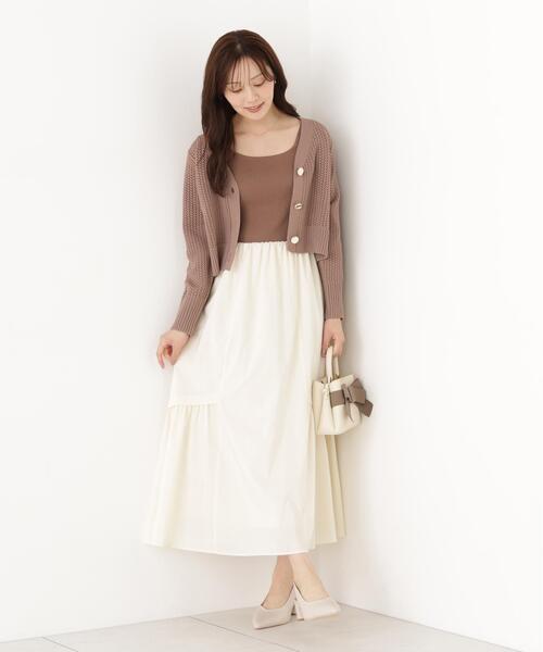 PROPORTION BODY DRESSING(プロポーションボディドレッシング)の「<E>タックスカートドッキングワンピース / 1216240905(ワンピース・レディース・ホワイト系その他/ブラウン・MEDIUM/P/S)」の22枚目の写真