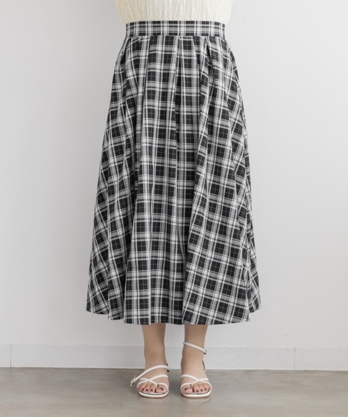 CLETTE(クレット)の「チェックビスチェ&タックスカートセット(ワンピース・レディース・ネイビー/ブラック・LL/4L/3L)」の17枚目の写真