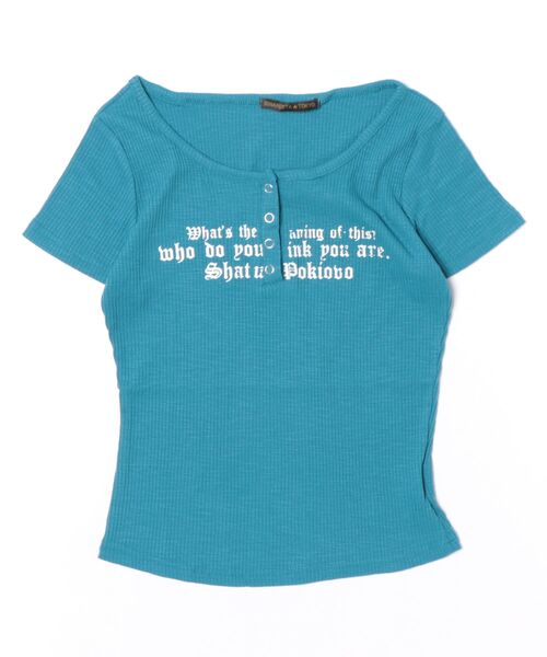 おしゃれスタ(オシャレスタ)の「レタリングプリント コンパクトTシャツ(Tシャツ/カットソー・レディース・ライトブルー/ピンク/ブラック/オレンジ/ブルー/ホワイト・S/M/L/XL)」の22枚目の写真