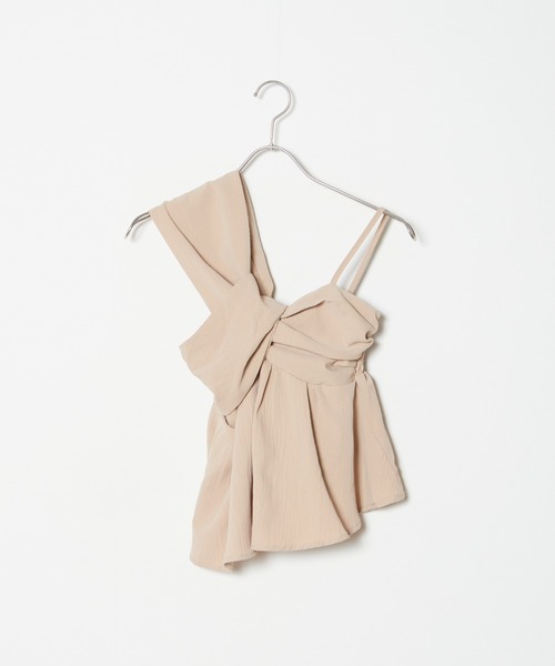 Chick(チック)の「Asymmetric design bustier / アシンメトリーデザインビスチェ(シャツ/ブラウス・レディース・ベージュ・FREE)」の1枚目の写真