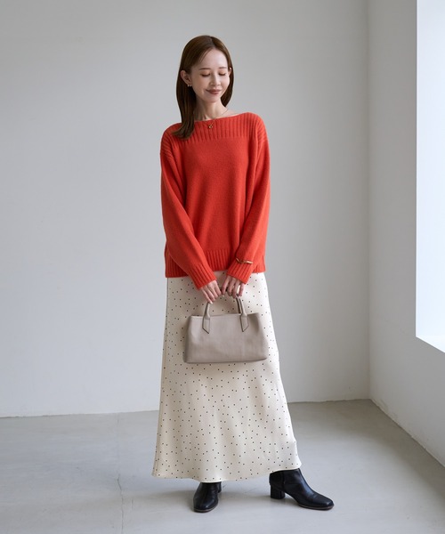 ROPE' PICNIC(ロペピクニック)の「細見えドット柄バイアスサテンスカート/ウエストゴム(スカート・レディース・ホワイト系その他5・FREE)」の8枚目の写真