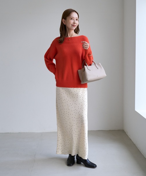 ROPE' PICNIC(ロペピクニック)の「細見えドット柄バイアスサテンスカート/ウエストゴム(スカート・レディース・ホワイト系その他5・FREE)」の9枚目の写真