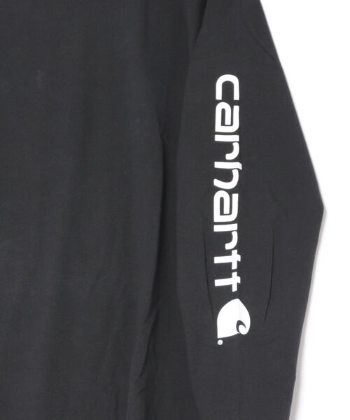Carhartt（カーハート）の「Carhartt(カーハート)/袖ロゴ ロンT USA規格 ルーズフィット ヘビーウェイト 6.75Oz ビッグサイズ オーバーサイズ コットン K231/ LOOSE FIT HEAVYWEIGHT LONG-SLEEVE LOGO SLEEVE GRAPHIC T-SHIRT（Tシャツ/カットソー・レディース・グレー/ダークグレー/ブラック・XXL/XL/M/L）」の5枚目の写真