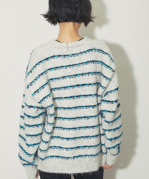 ANOTHER S（アナザーエス）の「ウールタッチオーバーサイズVネックニットカーディガン（Tシャツ/カットソー・レディース・ブラウン/グレー/アイボリー・FREE）」の14枚目の写真