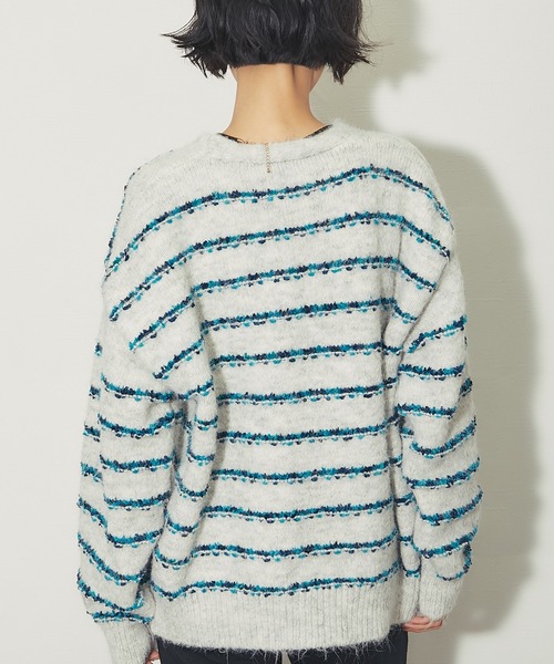 ANOTHER S（アナザーエス）の「ウールタッチオーバーサイズVネックニットカーディガン（Tシャツ/カットソー・レディース・ブラウン/グレー/アイボリー・FREE）」の16枚目の写真