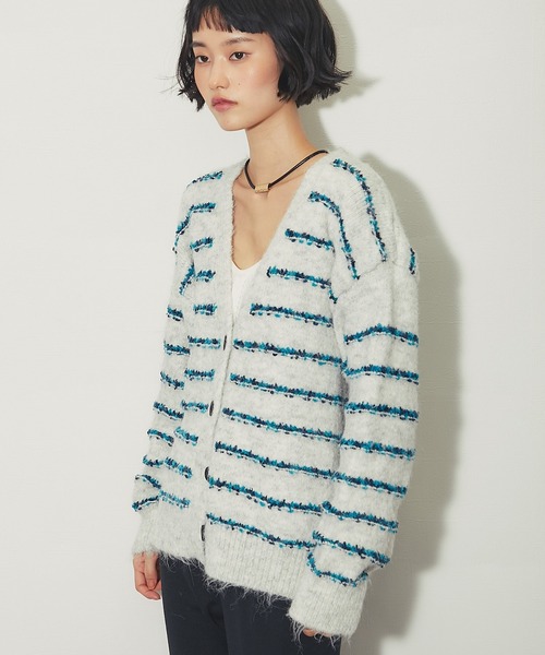 ANOTHER S（アナザーエス）の「ウールタッチオーバーサイズVネックニットカーディガン（Tシャツ/カットソー・レディース・ブラウン/グレー/アイボリー・FREE）」の17枚目の写真