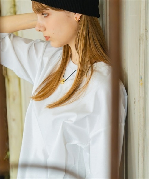 Maison INNESS(メゾンアイネス)の「綿100%ダブルシルケット加工七分袖ビッグTシャツ(Tシャツ/カットソー・レディース・ブラック/ホワイト・S~M/3L~4L/L~LL/5L~6L)」の21枚目の写真