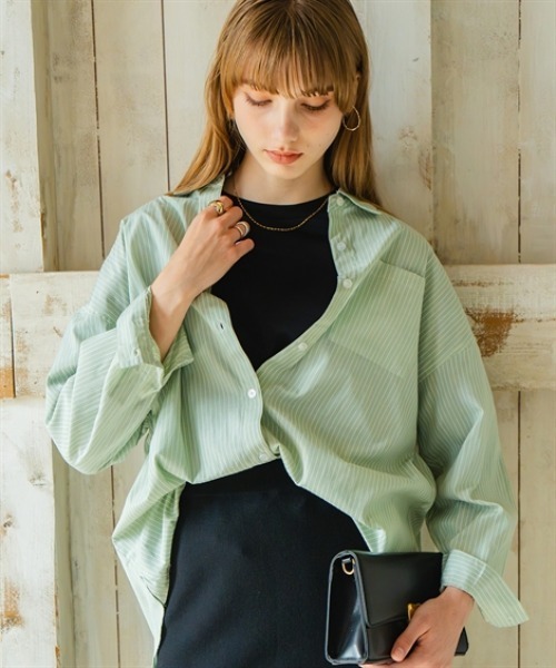 Maison INNESS(メゾンアイネス)の「綿100%ダブルシルケット加工七分袖ビッグTシャツ(Tシャツ/カットソー・レディース・ブラック/ホワイト・S~M/3L~4L/L~LL/5L~6L)」の3枚目の写真