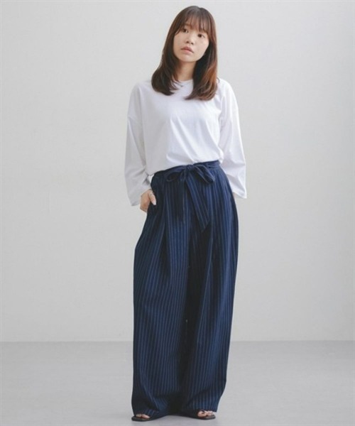 Maison INNESS(メゾンアイネス)の「綿100%ダブルシルケット加工七分袖ビッグTシャツ(Tシャツ/カットソー・レディース・ブラック/ホワイト・S~M/3L~4L/L~LL/5L~6L)」の14枚目の写真