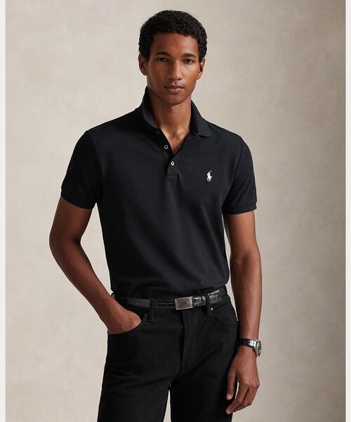 POLO RALPH LAUREN(ポロ ラルフ ローレン)の「カスタム スリム フィット ストレッチ メッシュ ポロシャツ(ポロシャツ・メンズ・ブラック系1・XXL/XL/S/M/L)」の1枚目の写真