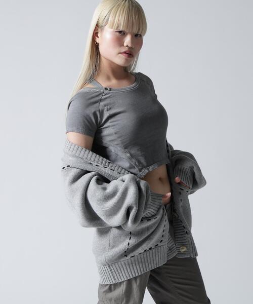 FR(13)NDS(フレンズ)の「FR(13)NDS/フレンズ/STITCH KNIT CARDIGAN(カーディガン/ボレロ・レディース・ブラック/ホワイト系2/ブラウン/グレー・F)」の12枚目の写真
