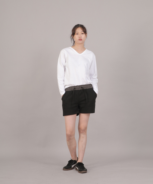 SAINTCREW(セントクルー)の「ミニマルコアポイントバンドショートパンツ CBW-386 グレー/ブラック(その他パンツ・レディース・その他・フリー)」の2枚目の写真