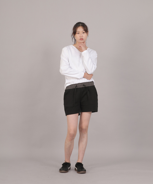 SAINTCREW(セントクルー)の「ミニマルコアポイントバンドショートパンツ CBW-386 グレー/ブラック(その他パンツ・レディース・その他・フリー)」の4枚目の写真