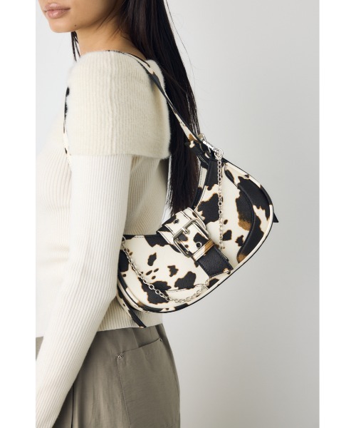 AZUL by moussy(アズールバイマウジー)の「バックルベルトワンハンドルアニマルバッグ 秋服 冬服 レオパード柄 ヒョウ柄 アニマル柄 牛柄 カウ柄(ハンドバッグ・レディース・マルチ/ブラウン系その他・FREE)」の18枚目の写真