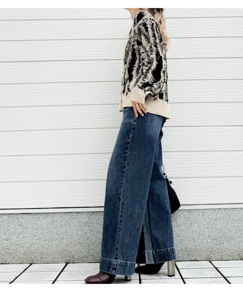 Q(キュー)の「リネンライクフリンジカーデ 秋冬 軽アウター(カーディガン/ボレロ・レディース・ベージュ/チャコールグレー・MEDIUM)」の14枚目の写真