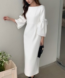 PUFF RIBBON MIDI DRESS(パフリボンミディワンピース)