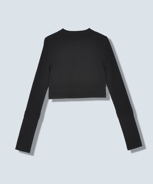 OMMO(オーエムエムオー)の「【OMMO(オーエムエムオー)】BLOCKING SHORT KT CD/ブロッキングショートニットカーディガン(カーディガン/ボレロ・レディース・ブラック・38/36)」の2枚目の写真