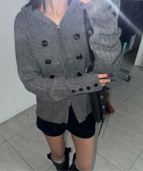 FTW(エフティダブリュー)の「NAPOLEON KNIT HOODIE(パーカー・レディース・ミント/ブラック/グレー/パープル・SMALL/MEDIUM)」の3枚目の写真