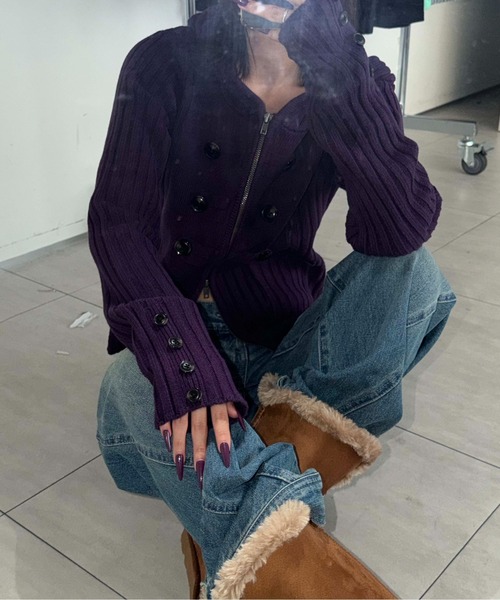 FTW(エフティダブリュー)の「NAPOLEON KNIT HOODIE(パーカー・レディース・ミント/ブラック/グレー/パープル・SMALL/MEDIUM)」の8枚目の写真