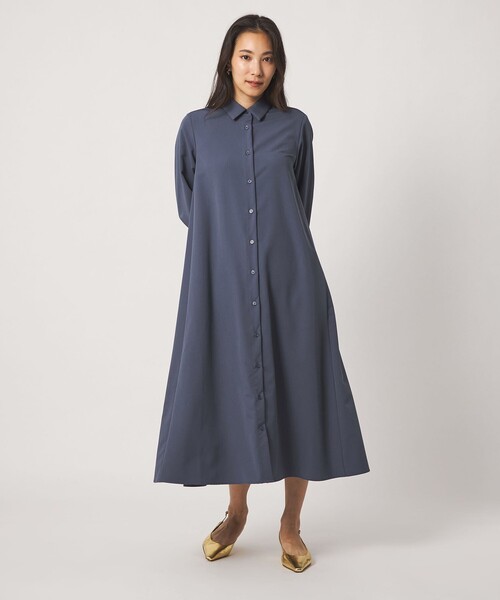 A DAY IN THE LIFE UNITED ARROWS(アデイインザライフユナイテッドアローズ)の「ツイル Aライン シャツワンピース ‐ウォッシャブル‐<A DAY IN THE LIFE>(ワンピース・レディース・ダークグレー/ロイヤルブルー/ダークブラウン・FREE)」の4枚目の写真