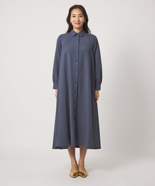 A DAY IN THE LIFE UNITED ARROWS(アデイインザライフユナイテッドアローズ)の「ツイル Aライン シャツワンピース ‐ウォッシャブル‐<A DAY IN THE LIFE>(ワンピース・レディース・ダークグレー/ロイヤルブルー/ダークブラウン・FREE)」の6枚目の写真