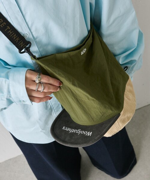 ear PAPILLONNER（イアパピヨネ）の「【BAP】別注Woolgathersショルダーバッグ/キャップ（ショルダーバッグ・レディース・グリーン/アイボリー・FREE）」の11枚目の写真