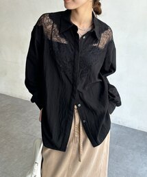 【WEB限定】レース切替ブラウス