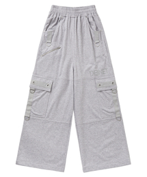 METAL DETAIL SWEAT PANTS IN MELANGE GREY