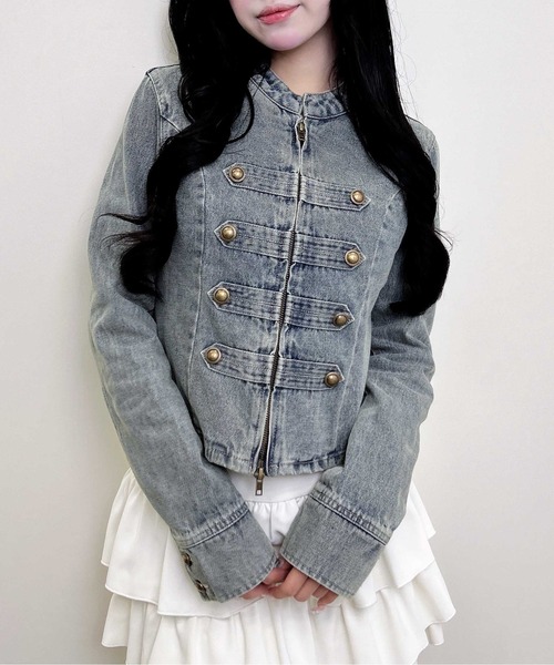 INGNI(イング)の「ナポレオンデニムジャケット(その他アウター・レディース・ブルー系その他/グレー・M)」の1枚目の写真