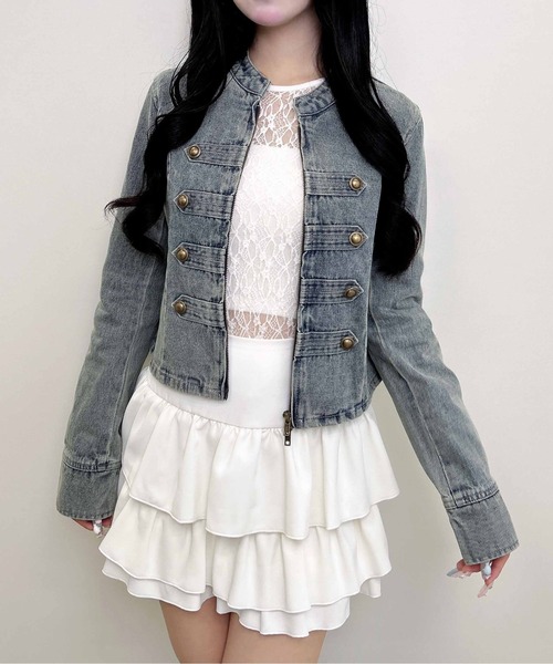 INGNI(イング)の「ナポレオンデニムジャケット(その他アウター・レディース・ブルー系その他/グレー・M)」の5枚目の写真