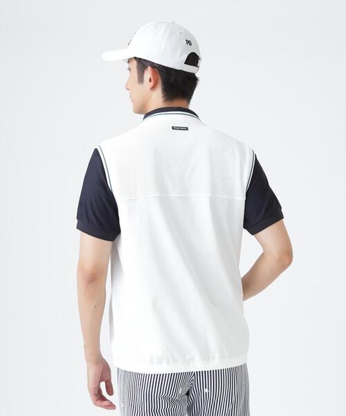 PEARLY GATES(パーリーゲイツ)の「メッシュアンドメッシュVネックベスト (MENS)(ベスト・メンズ・ホワイト/ネイビー・X-LARGE/MEDIUM/LARGE)」の9枚目の写真