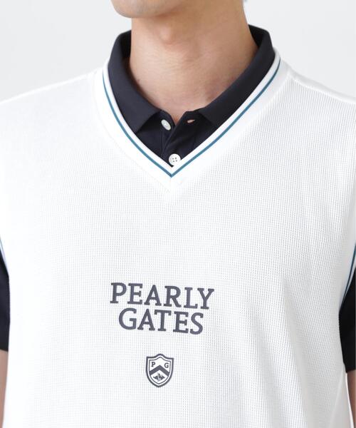 PEARLY GATES(パーリーゲイツ)の「メッシュアンドメッシュVネックベスト (MENS)(ベスト・メンズ・ホワイト/ネイビー・X-LARGE/MEDIUM/LARGE)」の10枚目の写真
