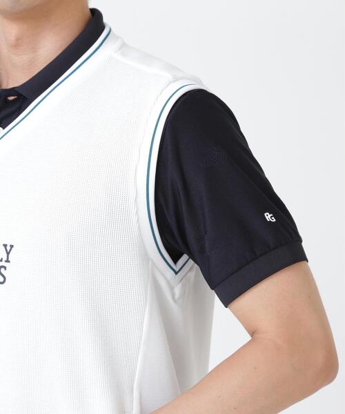 PEARLY GATES(パーリーゲイツ)の「メッシュアンドメッシュVネックベスト (MENS)(ベスト・メンズ・ホワイト/ネイビー・X-LARGE/MEDIUM/LARGE)」の11枚目の写真