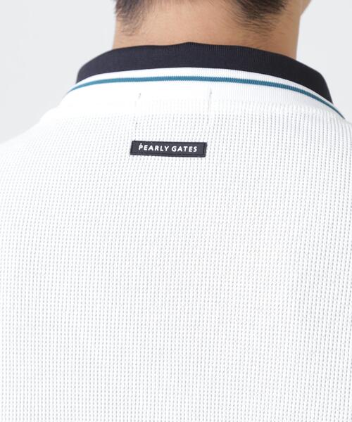 PEARLY GATES(パーリーゲイツ)の「メッシュアンドメッシュVネックベスト (MENS)(ベスト・メンズ・ホワイト/ネイビー・X-LARGE/MEDIUM/LARGE)」の14枚目の写真