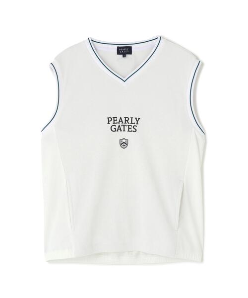 PEARLY GATES(パーリーゲイツ)の「メッシュアンドメッシュVネックベスト (MENS)(ベスト・メンズ・ホワイト/ネイビー・X-LARGE/MEDIUM/LARGE)」の15枚目の写真
