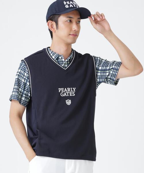 PEARLY GATES(パーリーゲイツ)の「メッシュアンドメッシュVネックベスト (MENS)(ベスト・メンズ・ホワイト/ネイビー・X-LARGE/MEDIUM/LARGE)」の19枚目の写真