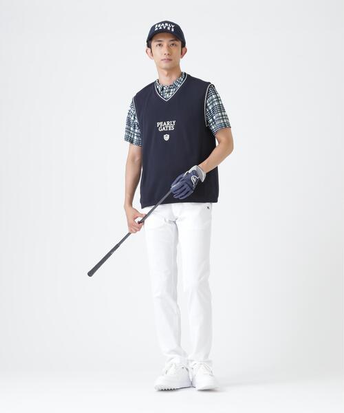 PEARLY GATES(パーリーゲイツ)の「メッシュアンドメッシュVネックベスト (MENS)(ベスト・メンズ・ホワイト/ネイビー・X-LARGE/MEDIUM/LARGE)」の21枚目の写真