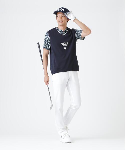 PEARLY GATES(パーリーゲイツ)の「メッシュアンドメッシュVネックベスト (MENS)(ベスト・メンズ・ホワイト/ネイビー・X-LARGE/MEDIUM/LARGE)」の22枚目の写真